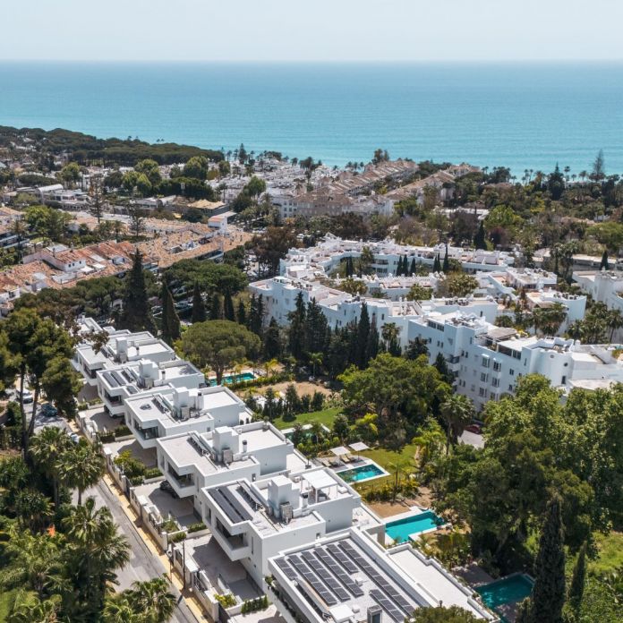 La Carolina Aerial image, in Marbella Golden Mile near Mediterranean sea and beach