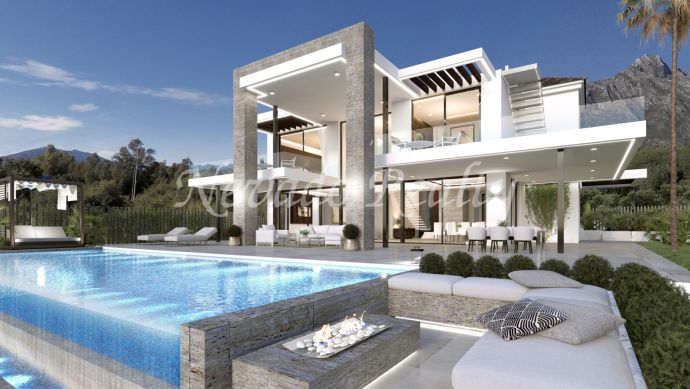 Brand new villa in Marbella with sea and mountain views on the Golden Mile