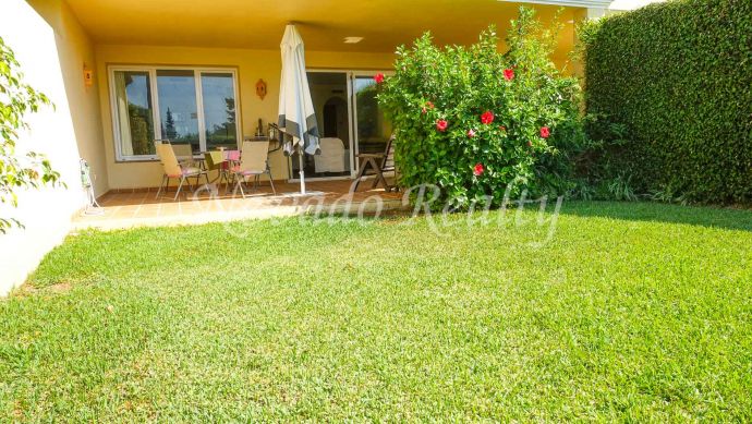 South facing two bedroom garden apartment for long term rental in Nagüeles, Marbella