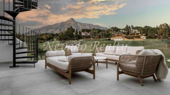 Completely refurbished frontline golf townhouse in Nueva Andalucia for sale