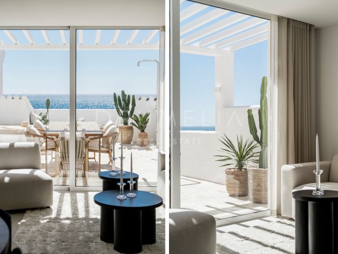 Eksklusiv leilighet i penthouse-stil med panoramaterrasse og fantastisk utsikt over Middelhavet i Puerto Banús