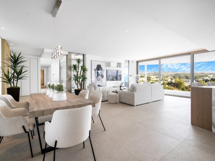 Ny lyxig modern lägenhet med havspanorama i ikoniska komplexet The View, Benahavis