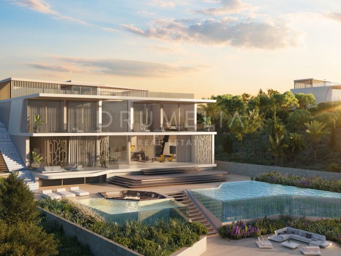 Brand-new exquisite ultra-modern luxury villa with sea and golf views in La Alqueria, Benahavís