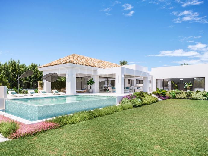 Helt nytt elegant modernt lyxigt andalusiskt villaprojekt i Bel Air, New Golden Mile, Estepona
