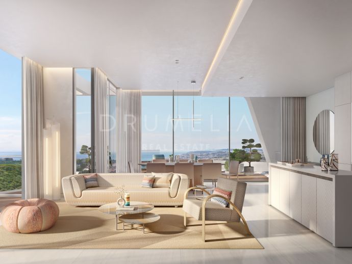 Außergewöhnliche brandneue moderne Luxus-Designer-Wohnung mit Meerblick in der Finca Cortesin, Casares