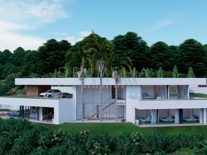 Потрясающий авторский проект виллы с панорамным видом на море и горы в Монте-Майор, Бенахавис