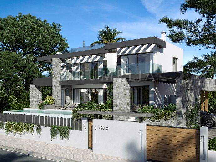 Beautiful project of a modern brand-new luxury villa for sale in Marbesa, Marbella East
