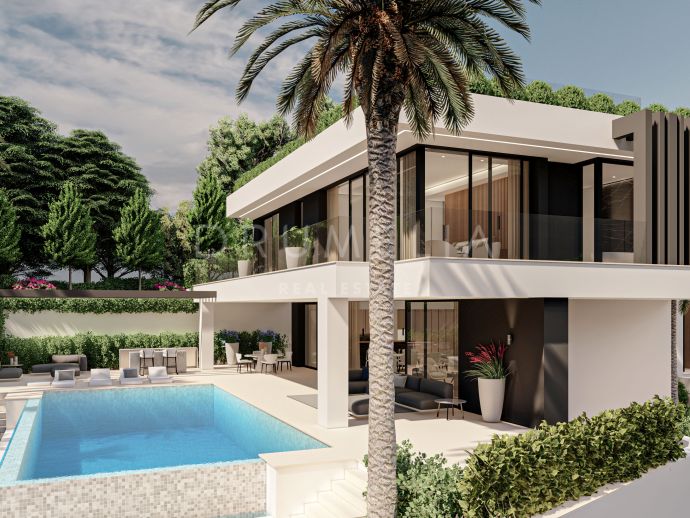 Magnifique projet de 3 luxueuses villas modernes flambant neuves sur le Golden Mile de Marbella