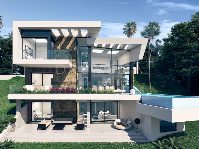 Nouvelle villa de luxe moderne clé en main avec vue sur les montagnes à Valle Romano, Estepona