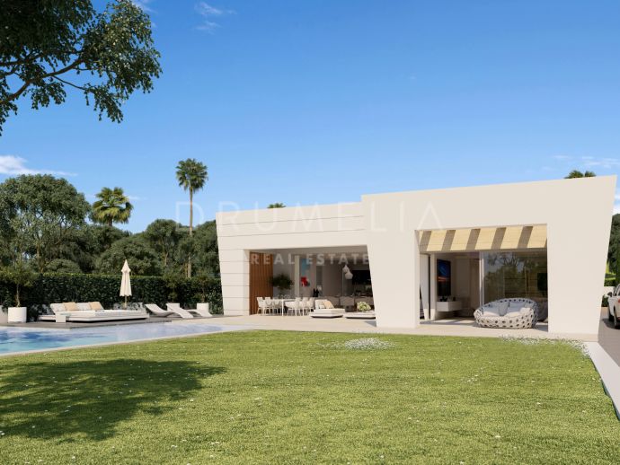 Perceel met project van moderne luxe villa met zwembad in Rocio de Nagüeles, Golden Mile van Marbella