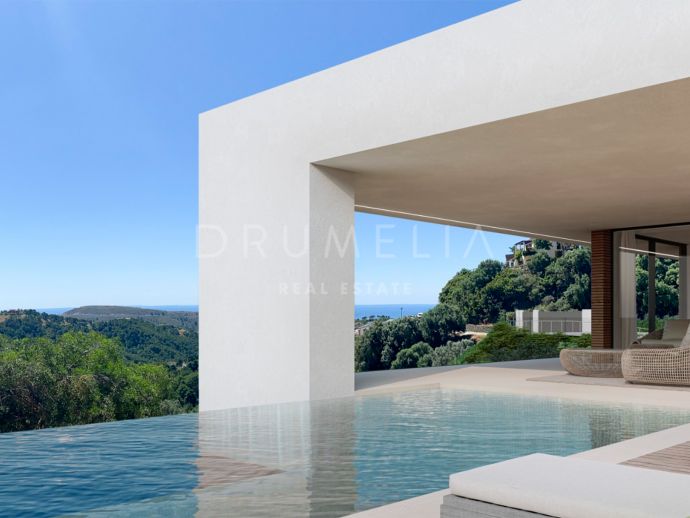 Excepcional proyecto de villa moderna con vistas panorámicas al mar y la naturaleza en Monte Mayor.