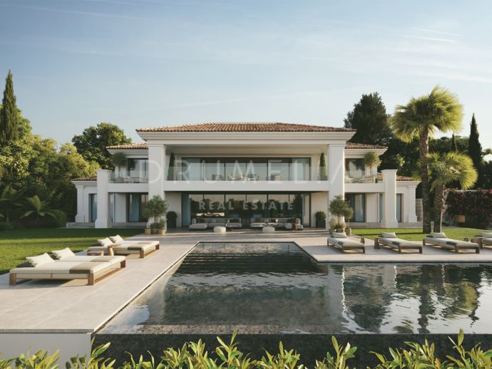 Nouveau projet de villa de luxe moderne avec vue sur la mer et le golf à La Quinta, Benahavís
