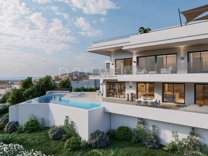 Ny lyxig modern villa med fantastisk panoramautsikt, La Resina Golf, Estepona