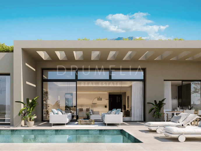 Gloednieuwe luxe villa met uitzicht en moderne esthetiek in Benahavis (project)