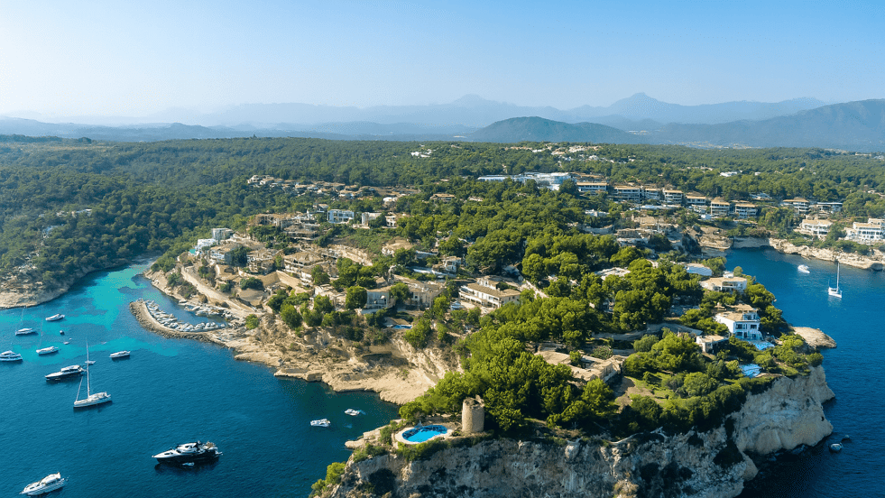 Balearic islands, Ibiza aerial view