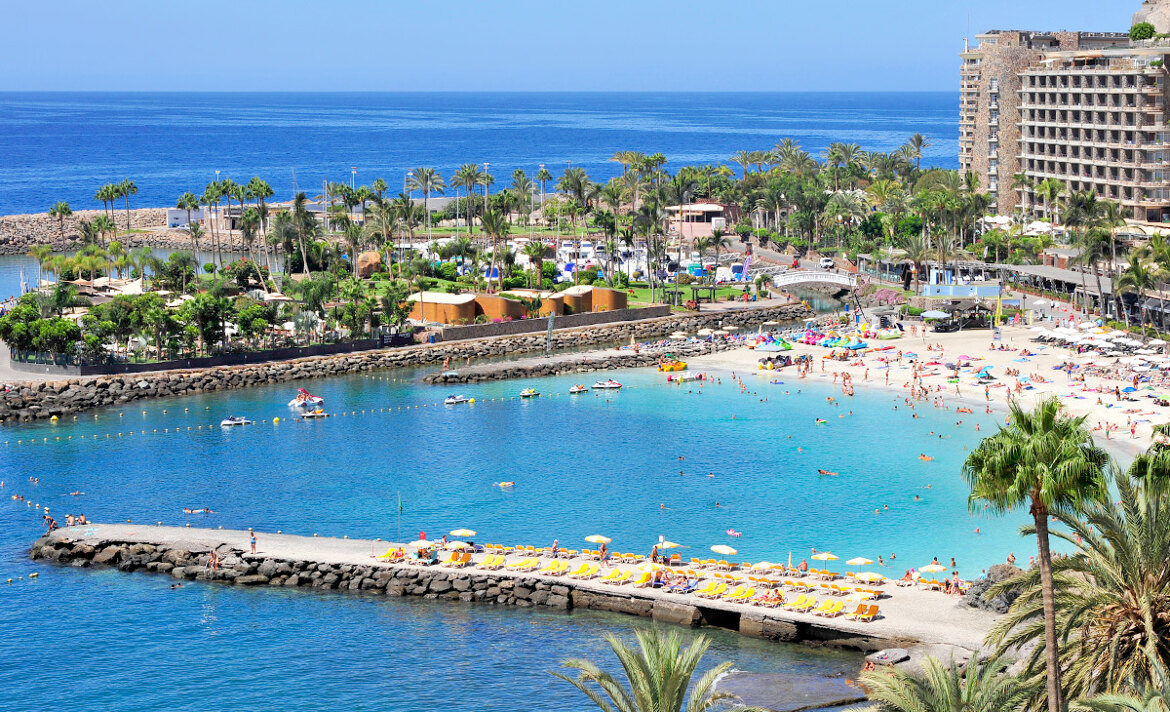 Anfi Beach aerial view