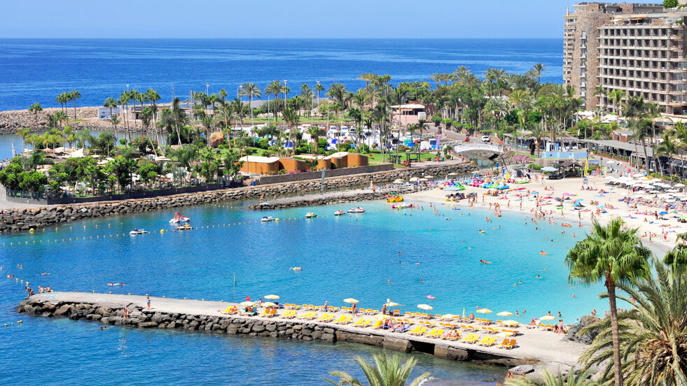 Anfi Beach aerial view