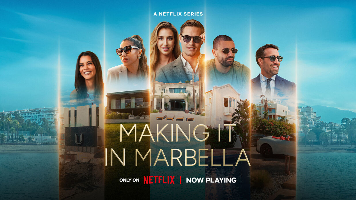 Making it in Marbella Poster Netflix, mentioned in Alfredo's and Roger's conversation