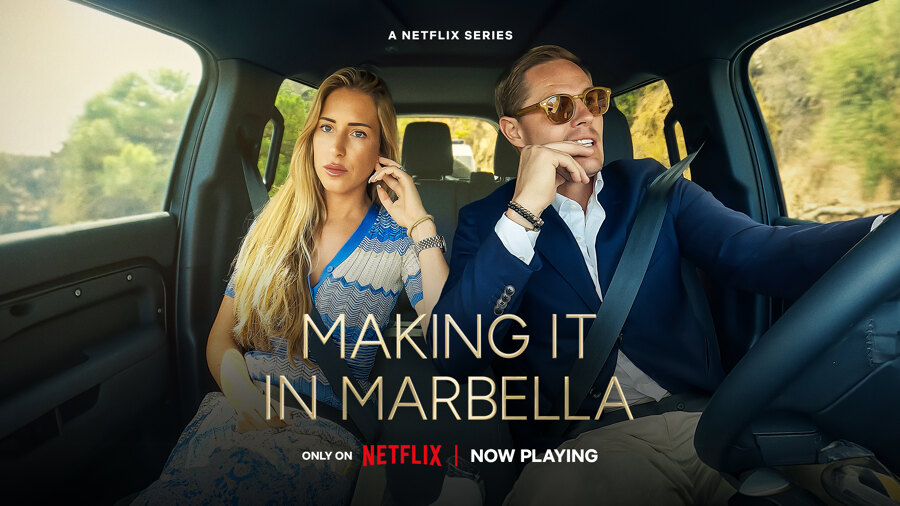 Eric Ebbing and wife Jennifer Rocamora during Making it in Marbella Netflix show