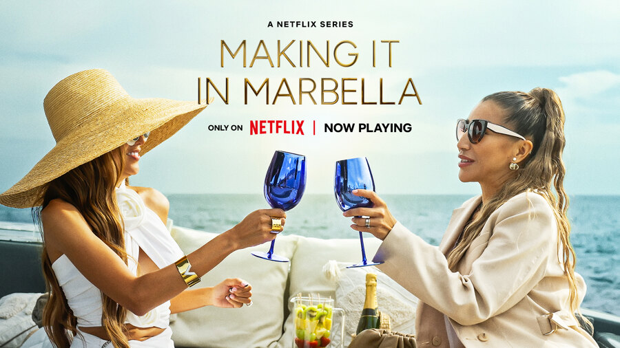 Miah van de Bilt on a boat living the Marbella lifestyle on Making it in Marbella Netflix show