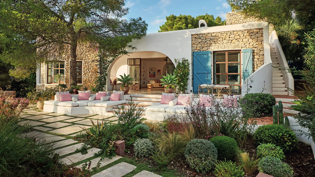 Ibiza villa, mixing modern and traditional architecture with bohemian style