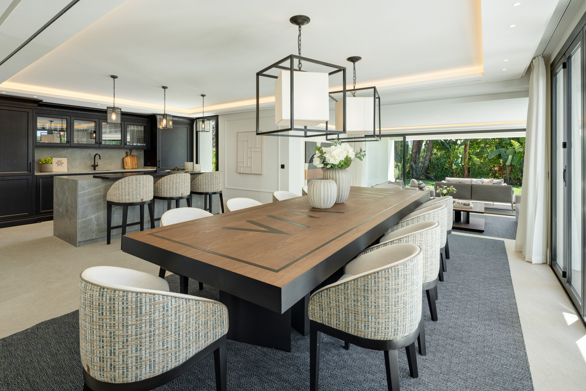 The kitchen of Villa Malibu combines sleek design with premium appliances, creating the social heart of the home