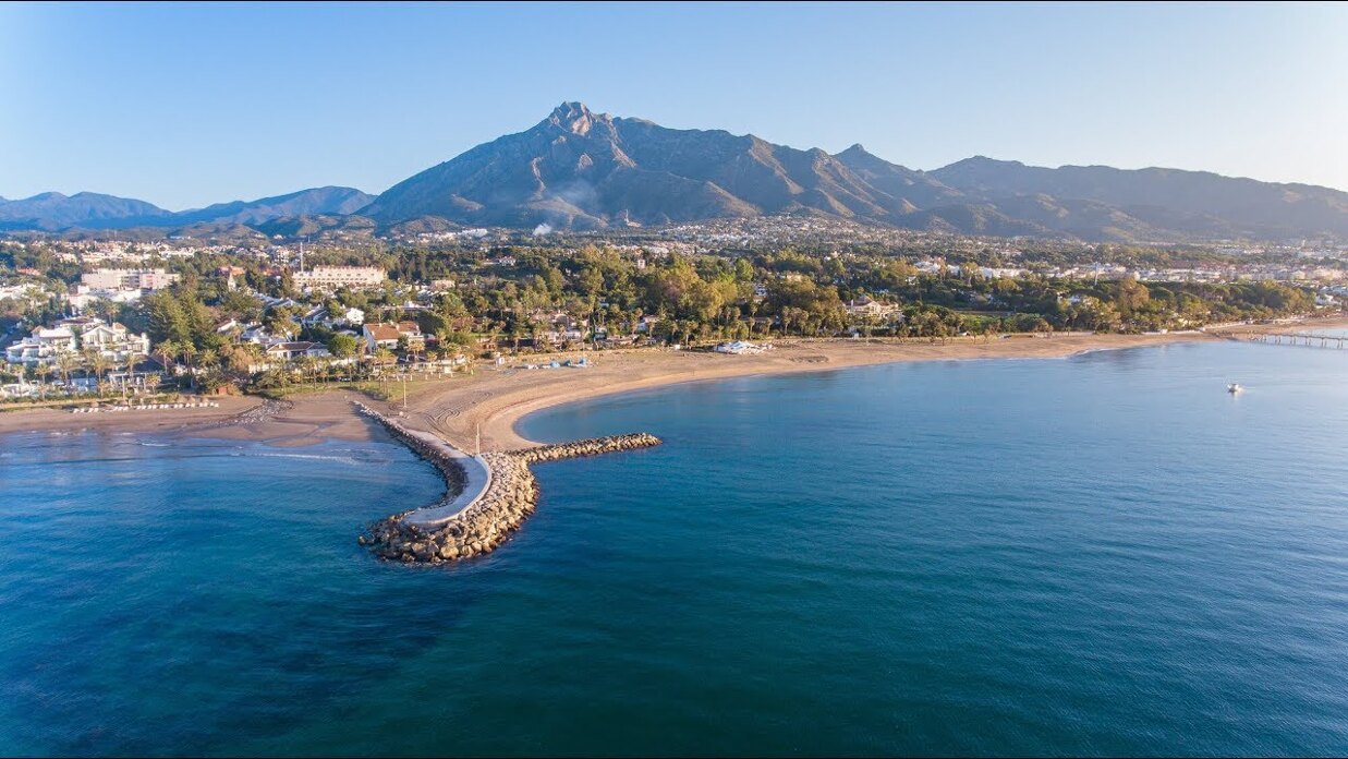 Aerial view of marbella taken with a drone 