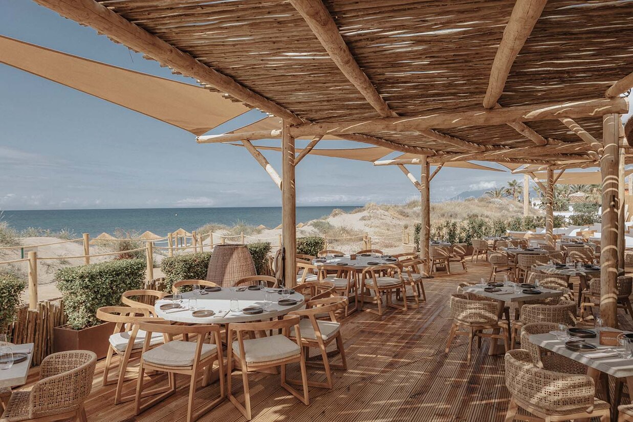 Beach chiringuito in Marbella with sea views and relaxed atmosphere