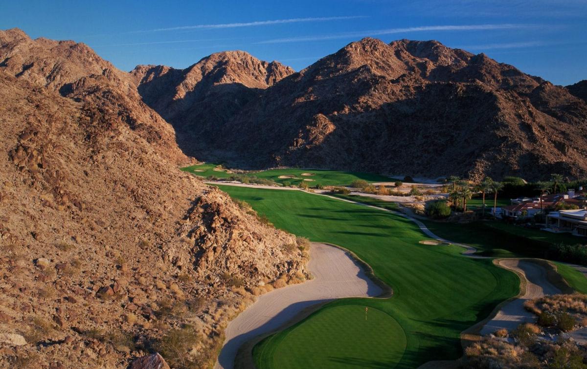 Marbella landscape with mountains and golf course under Mediterranean climate