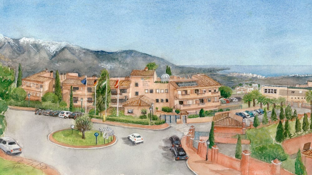 En illustration av Colegio Alemán, skapad av en av dess elever