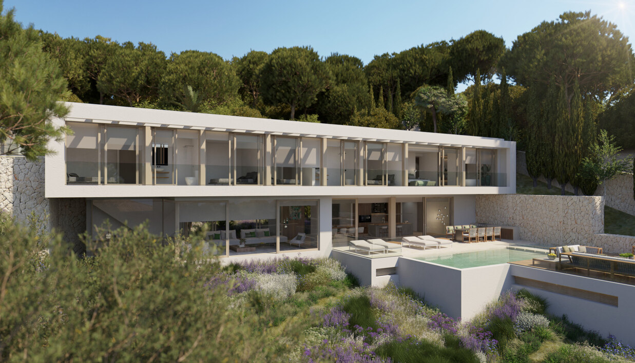 Contemporary luxury villa near Puerto Portals, Santa Ponsa, Mallorca with infinity pool and panoramic sea views