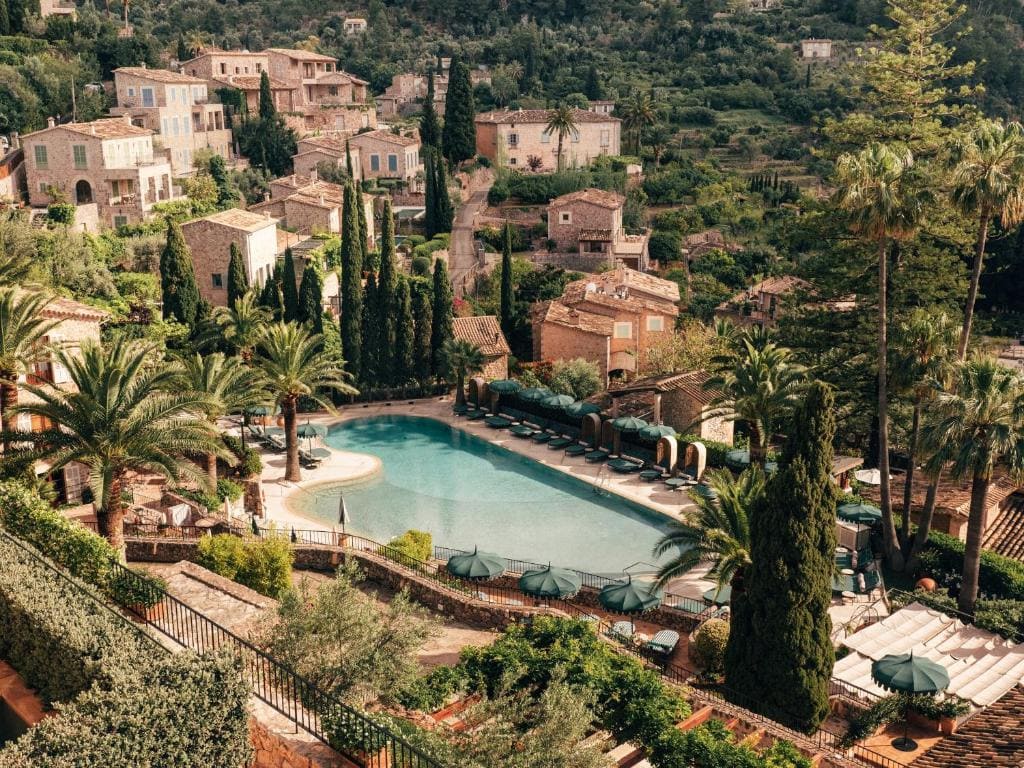 Boutique luxury hotel surrounded by olive groves and mountain views, offering an authentic Mallorcan escape.