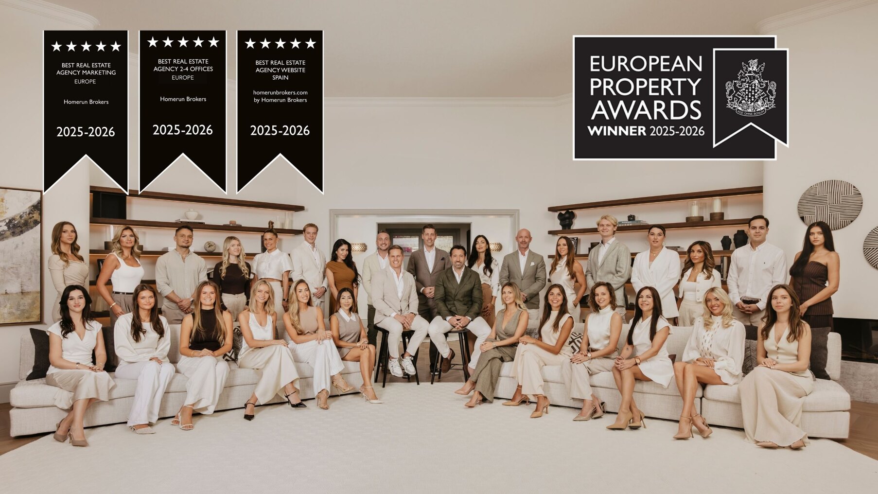 Homerun Brokers awared Best Real estate Agency & Real Estate Marketing 2025-2026 by European Property Awards