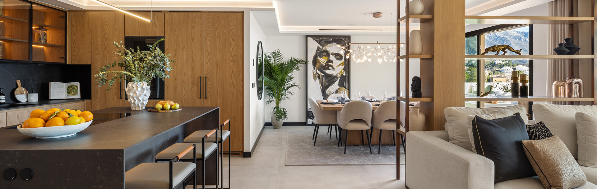 The kitchen and dining room of Maison Montaigne, developed by Homerun Developments and sold by Homerun Brokers