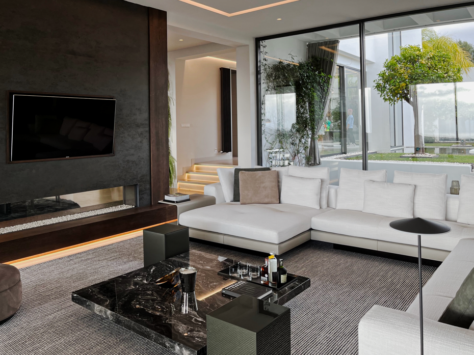 The lounge of Villa Calma, after Minotti refurnishing