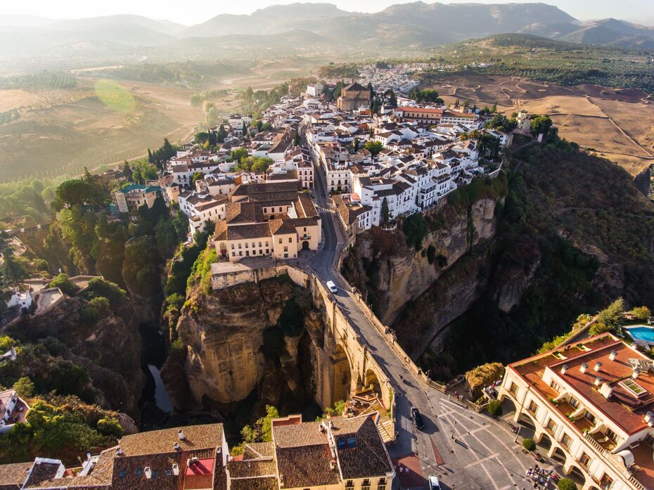 Aerial photograph of Ronda, a picturesque town near Malaga