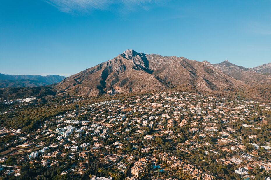 Photographie par drone de Sierra Blanca à Marbella 