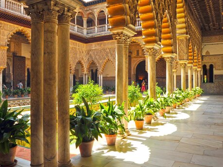 Alcázar de Sevilla, Patio de las Doncellas, Andalucía, España