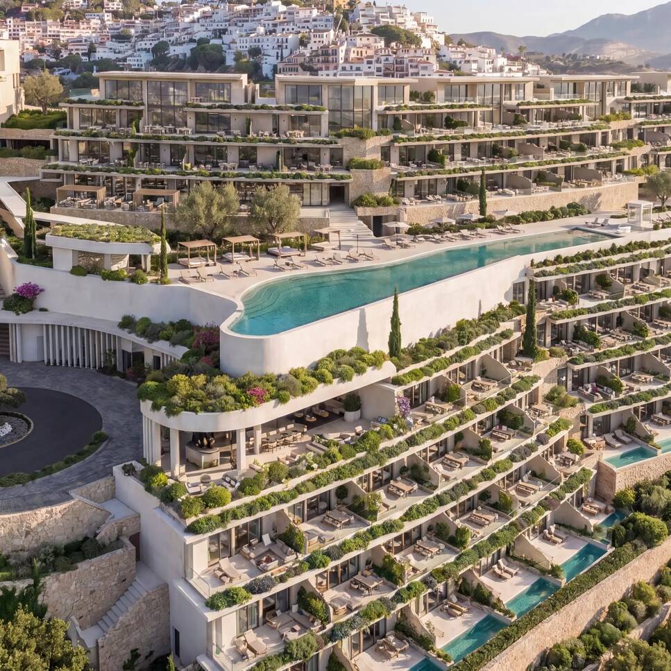 aerial view Azurean Marbella residences