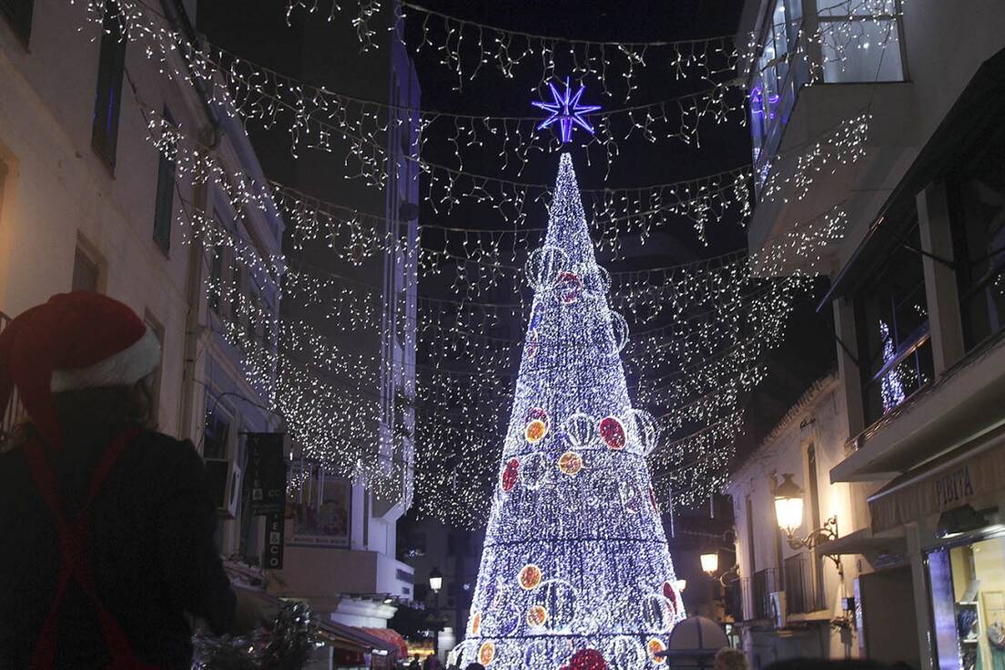Marbella street decorated for Christmas