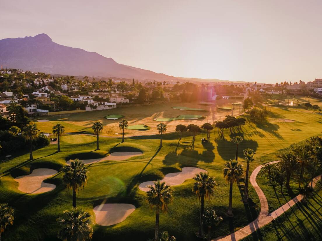 Los Naranjos Golf course in Marbella sunset