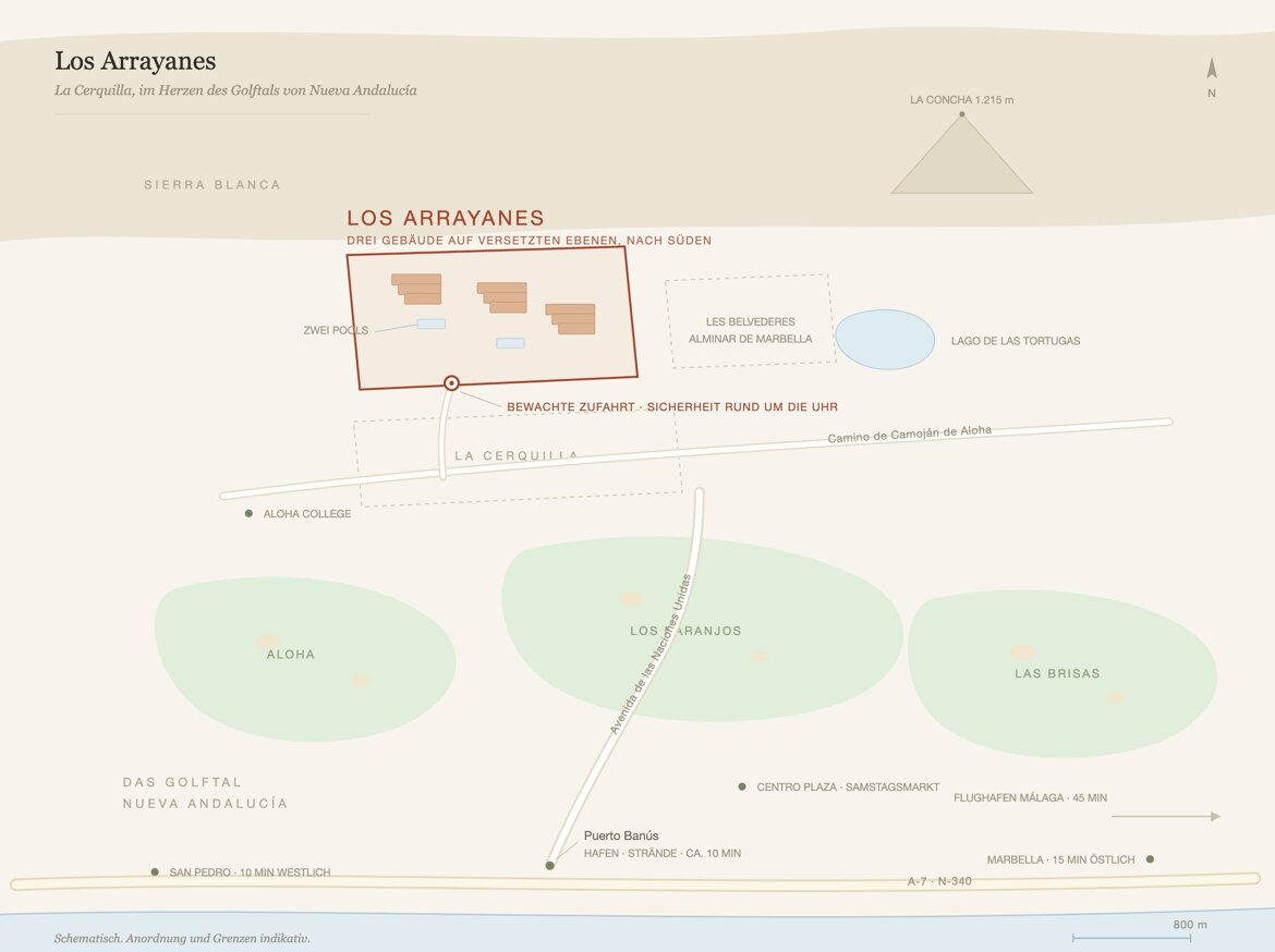 Los Arrayanes Lageplan