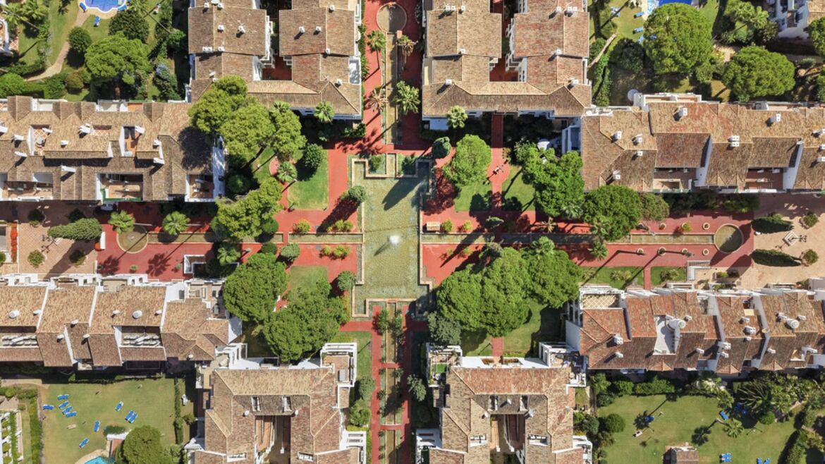 Immeubles et jardins d’El Presidente vus d’en haut