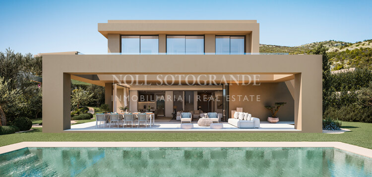 Moderna villa a estrenar en construcción de 4 dormitorios con vistas al mar en Benahavis
