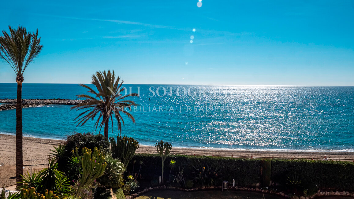 Frontline beach Marbella apartment with sea views within walking distance to Puerto Banus and the beach