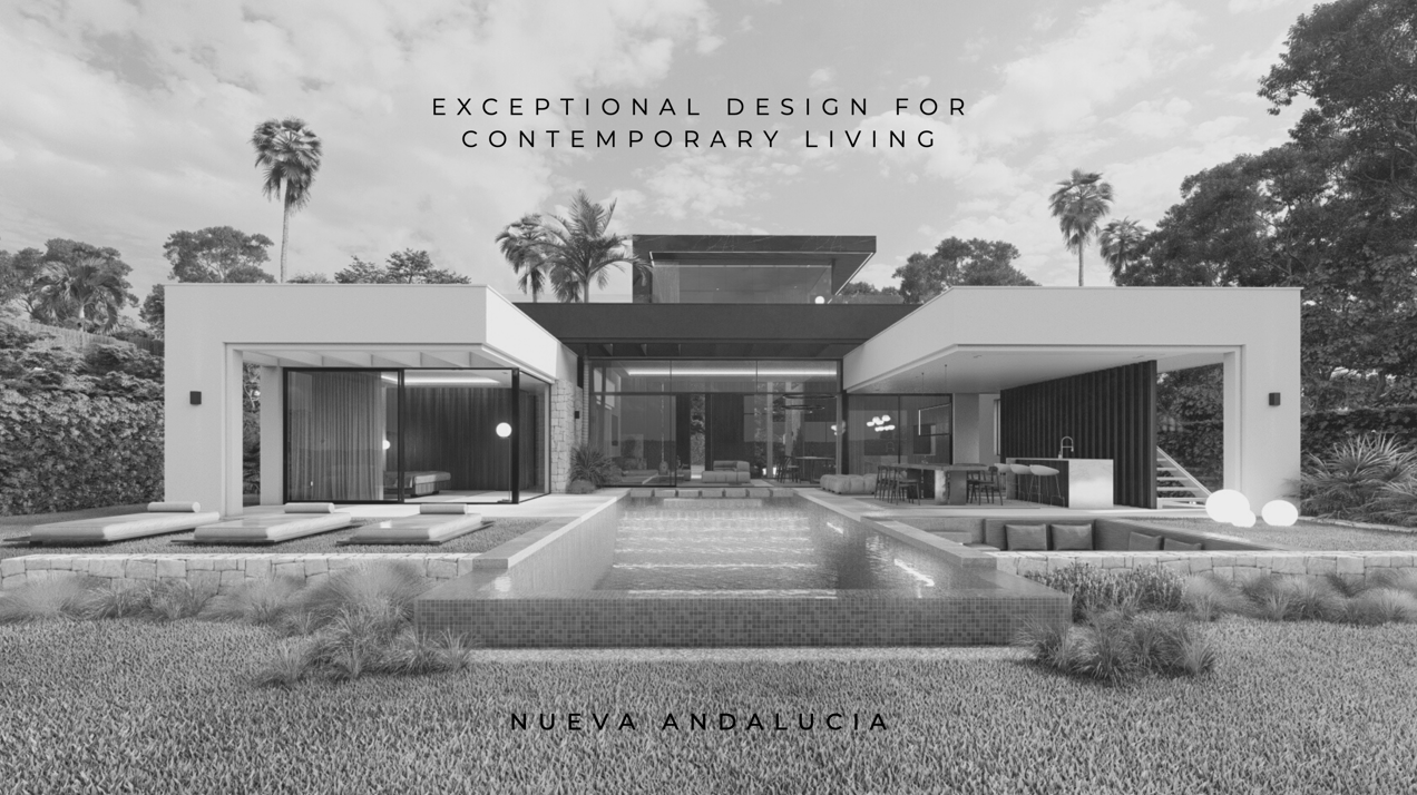 Exquisite modernistic contemporary villa gilds the golf valley in Nueva Andalucia with its effortless elegance