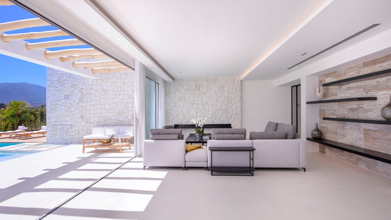 Exquisite modernistic contemporary villa gilds the golf valley in Nueva Andalucia with its effortless elegance
