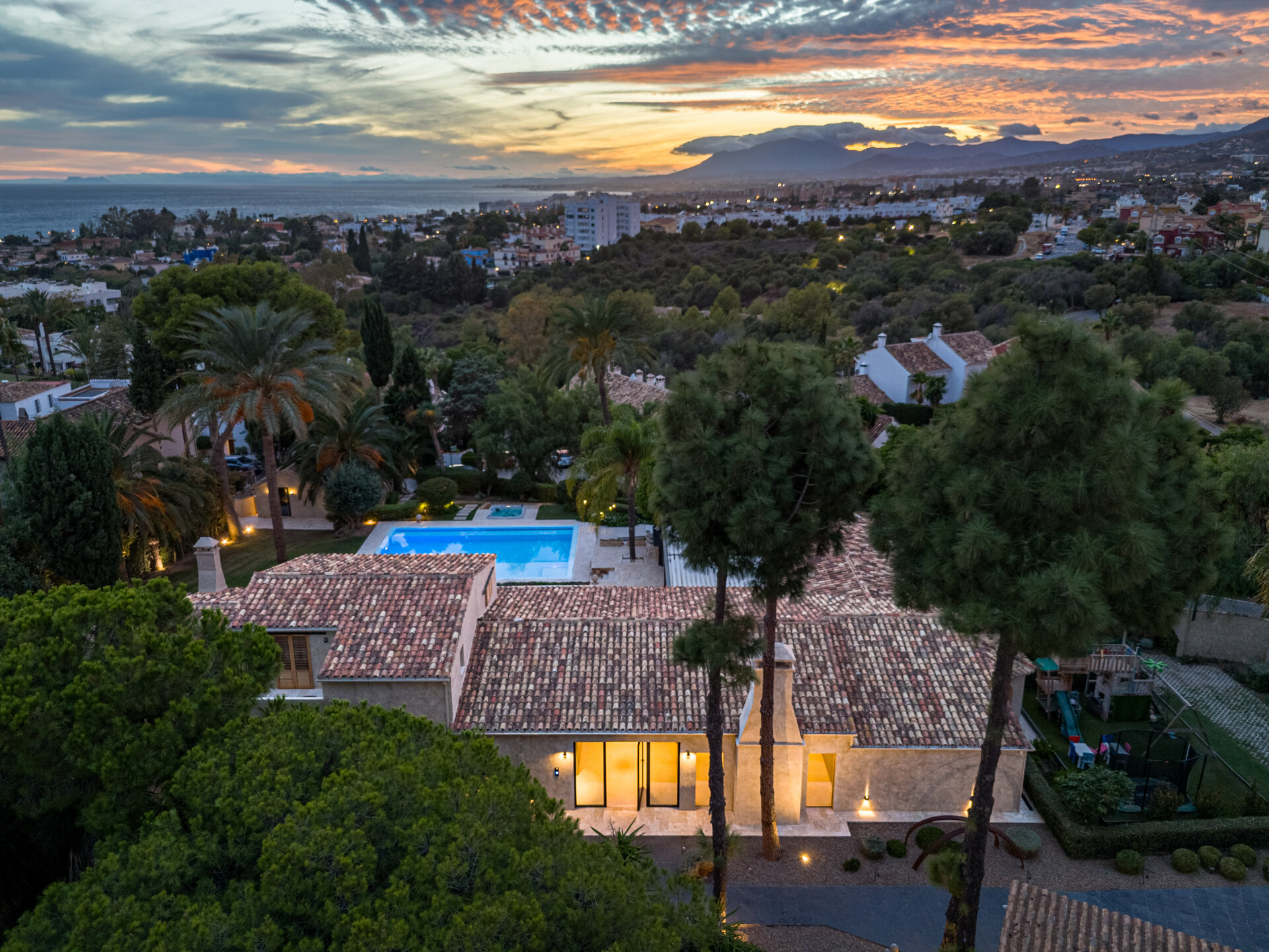 Stunning luxurious 'mini' mansion sits in heart of leafy urban oasis on the edge of Marbella.