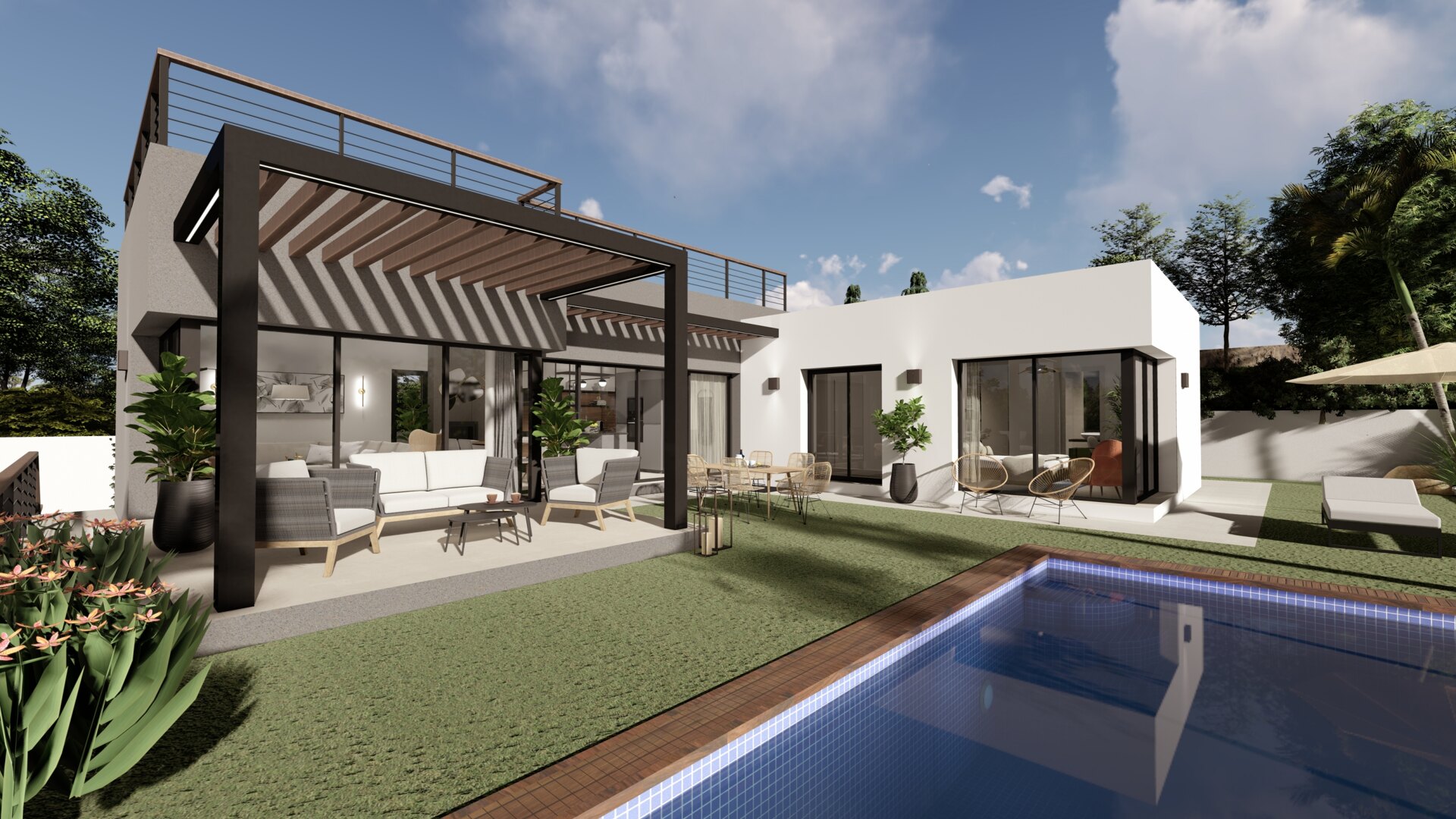 Contemporary modern turnkey villa located in prime urbanization and close to the heart of Estepona.