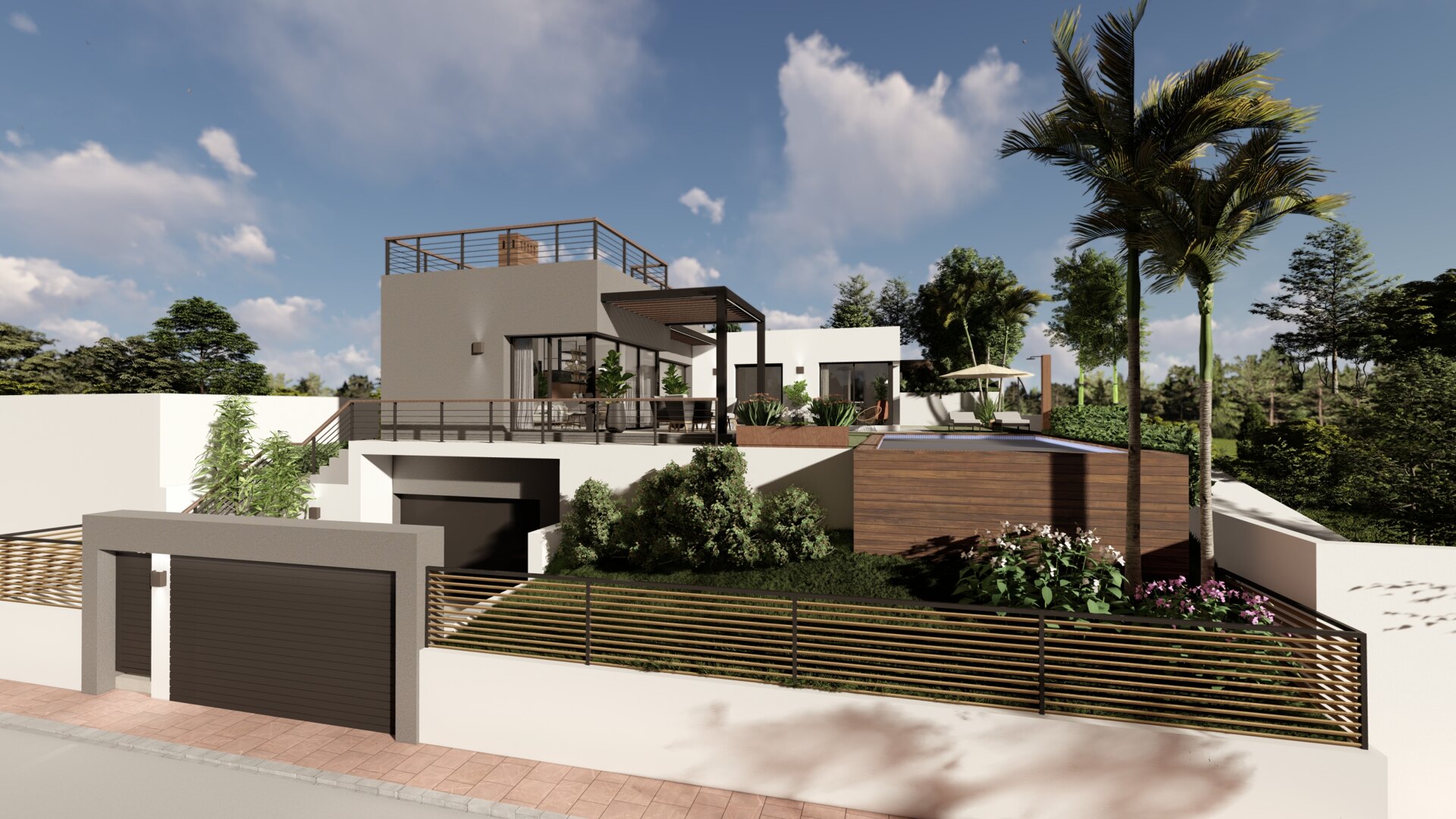 Contemporary modern turnkey villa located in prime urbanization and close to the heart of Estepona.